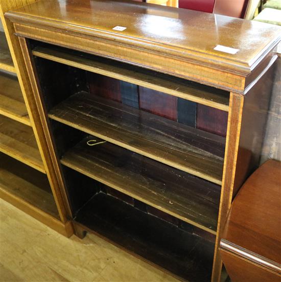 Edwardian mahogany open bookcase